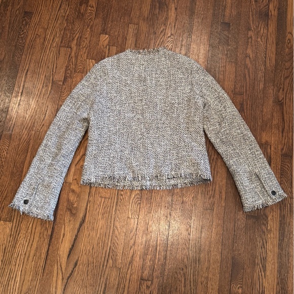 Rag & Bone Black and Cream Carmen Blazer Jacket Cropped Tweed Jacket Size 10 - Picture 12 of 12